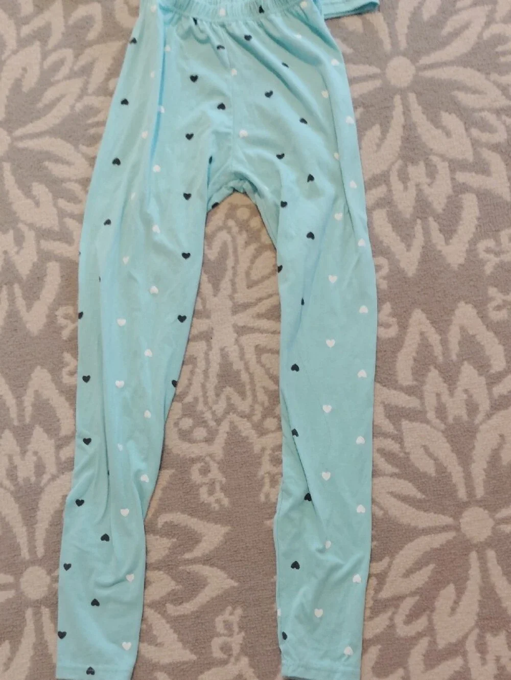 Girls' Sweet Girl Heart Pajama Set - Mint
